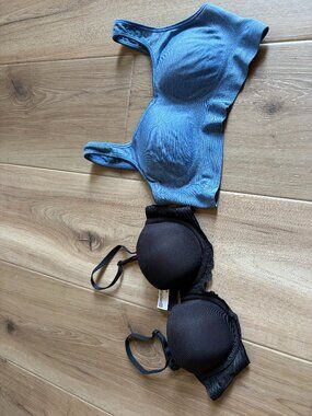 Strapless Pushup Bra, Blue Clip Sports Bra